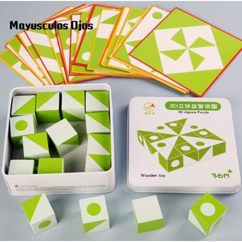 Wooden Space Thinking Puzzle Childrens Enlightenment Space Logical Thinking Imagination Cube Educational Toy