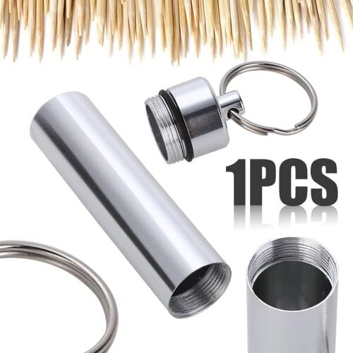 Cotton Swab Holder Delicate Aluminum Alloy Large Pill Cases Waterproof Medicine Box Drug Capsule Cartridge Pillcase Keychain