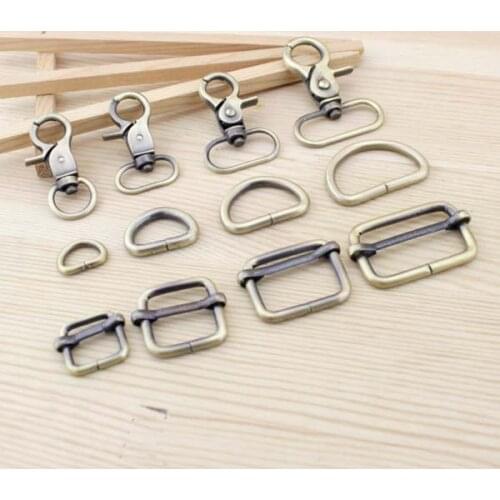 Bag Parts & Accessories Luggage Bronze Straps buckles Snap hook/Dog,Bag hanger Lobster Clasp D ring 8set/lot