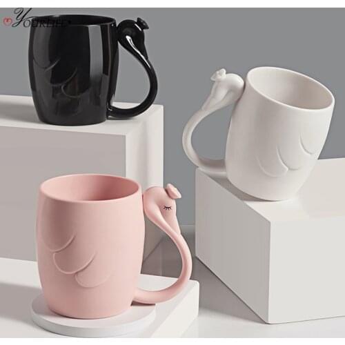 OYOURLIFE Cute Cartoon Swan Toothbrush Cup Eco-friendly Toothbrush Cup Kids Couples Tooth Brush Mug Bathroom Accessories