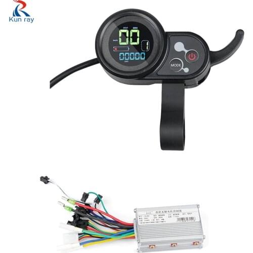 Electric Scooter Controller With Display Thumb Throttle 24V-48V 250W-350W BLDC Controller Electric Scooter E Bike Accessory 15A