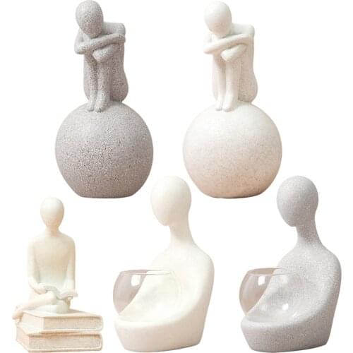 Character Figurine Resin Bookshelf Statue Art Sculpture Figurine Craftwork Home Decor Office Desktop Ornament Craftworks