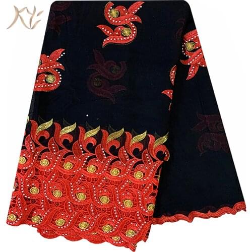 Hot Sale African Women Scarfs Big Circle Design Big Embrodiery 100% Cotton With Grenadine Big Scarf for Shawls Pashmina Sc-19