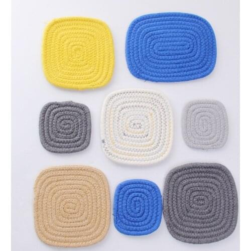 Cotton Rope Placemat Hand Woven Dining Table Mats Kitchen Tableware Drink Coasters Pot Bowl Insulation Pad Minimalist Home Decor