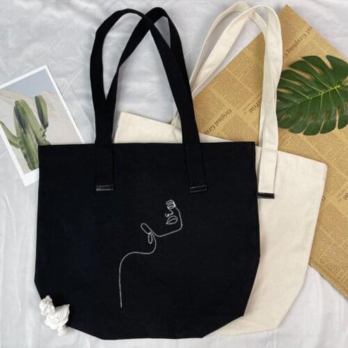 Abstract Print Handbag Canvas Bag with Pocket Large Capacity Canvas Shopping Tote Bag Books School Traveling Shoulder Bag Ladies