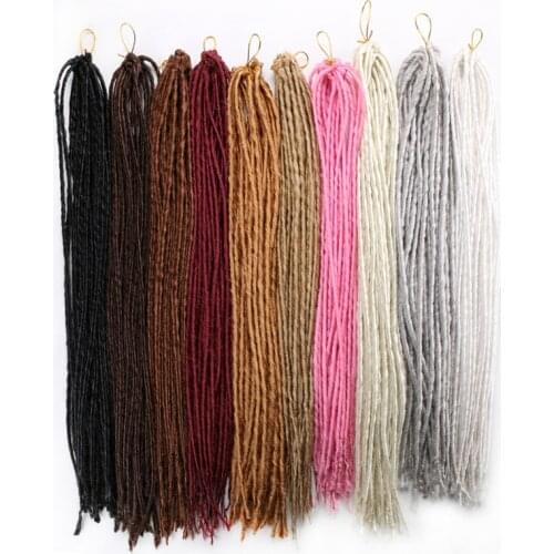 Hywamply 20" Synthetic Handmade Dreadlock Hair Extension Hip-Hop Style 12 Strands Crochet Braiding Hair Dreads for You