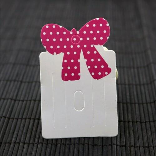 100pcs Pink Bowknot Paper Jewelry Cards Hair Accessory Packaging Paper Packing Cards Jewelry Cards Hairpin Cards 5x7.5cm