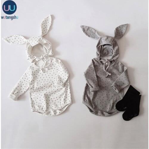 Newborn Baby Boy Girl Rompers With Hats Autumn Rabbit Baby Outfits Sets New Newborn Baby Clothes Long Sleeves Infant Clothes