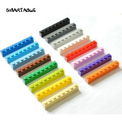 Smartable Brick 1X8 Building Blocks Part DIY Toys For Kids Educational Creative Compatible Major Brand 3008 MOC Toy 33pcs/lot