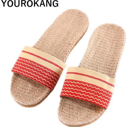 Summer Couple Home Slippers Fashion House Linen Slipper Antiskid Waterproof Flax Flip Flops Indoor Floor Men & Women Shoes 2020