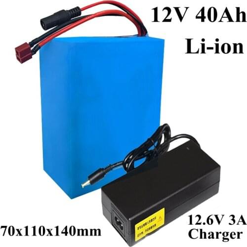 GTK 12v 40ah lithium ion bateria customize 12v li-ion battery rechargeable for 250w 300w motor electric ebike 12.6V 3A charger