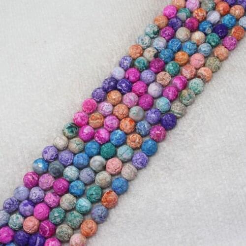 Mini.order is $7! 6,8mm unfairness Faceted Multicolor Agates Round Stone DIY loose beads 15"