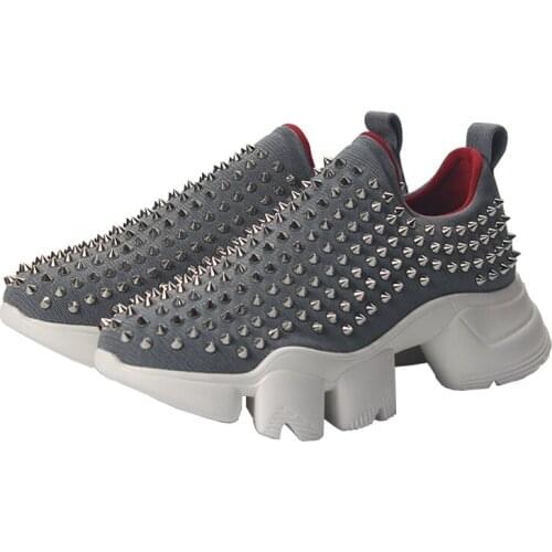 New Style Slip on Rivet increase Men Shoes Genuine Leather Casual Shoes Mens Shoes High Quality Shoes for men