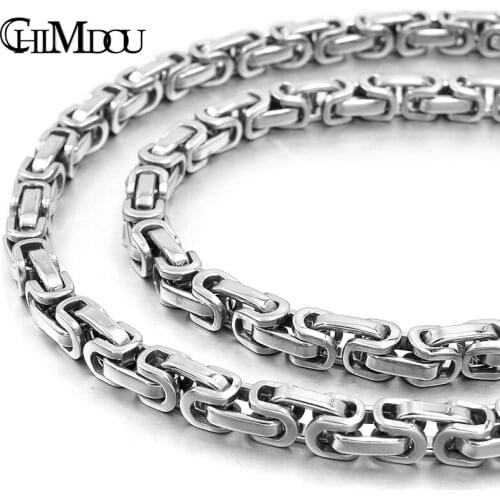 CHIMDOU Man Gothic Punk Rock Style Fashion Stainless Steel Mini Cool Byzantine Necklace Link Chain Mens Jewelry
