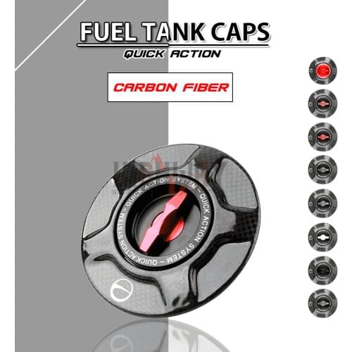 Flat Weave Carbon Fiber Motorcycle Accessories Quick Release Key Fuel Tank Gas Oil Cap Cover for Ducati X-DIAVEL S 2016-2020