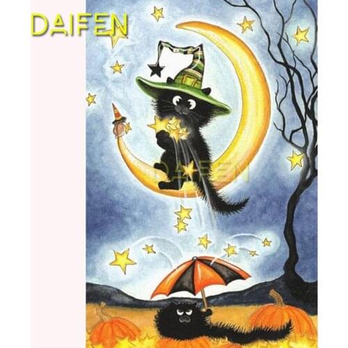 Full Square Diamond embroidery moon star cat pumpkin umbrella DIY 3D Diamond mosaic Full Round Diamond painting Cross stitch