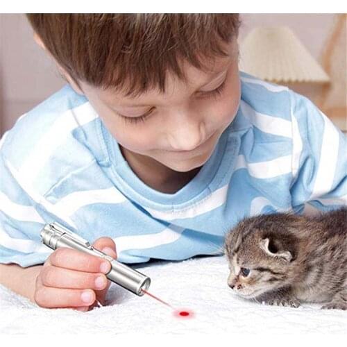 Portable Mini Laser Pointer Cat Toy USB Rechargeable 3 in 1 Laser Pointer/LED Lighting/Ultraviolet Light Child Birthday Gift