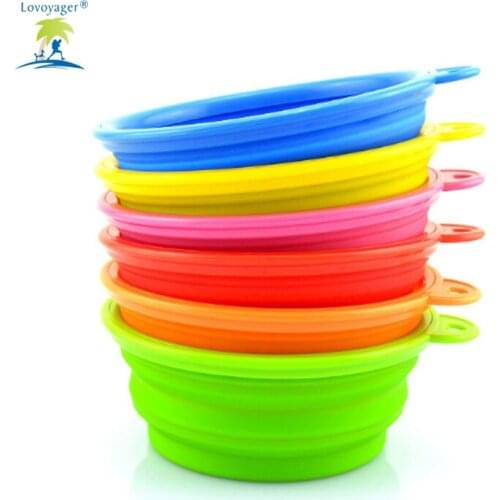 Portable Folding Pet Products Silicone Bowl Feeding Dog Water Bowl Travel Drinking Food Dish Bowl Lovoyager