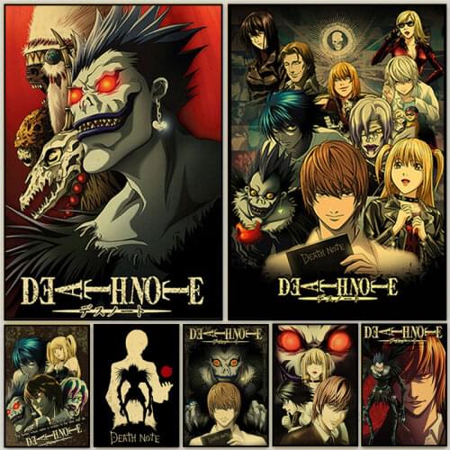 DEATH NOTE Classic Anime Posters And Prints Japanese Animation Canvas Painting HD Cartoon Wall Art Pictures Bar Home Decoration