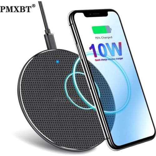 Qi Wireless Charger 10W Power Quick Charging For Samsung S8 S9 10 Wireless Fast Charger Pad For iPhone 11 Pro X XS Max XR 8 Plus