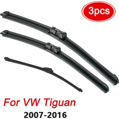 Windshield Windscreen Wiper Blades For VW Tiguan Front Rear Window 2016 2015 2014 2013 2012 2011 2010 2009 2008 2007 Set