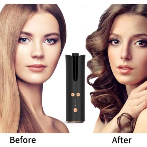 USB Rechargeable Cordless Automatic Hair Curler Professional Women Rotating Curling Iron