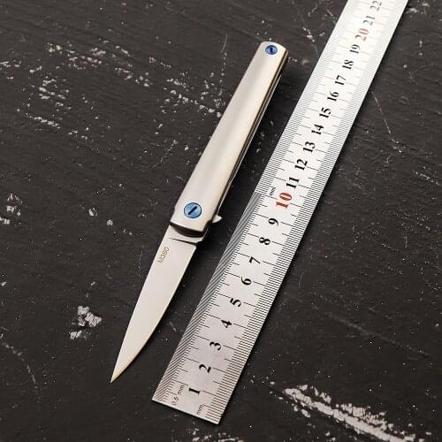 M390 steel pocket folding knife with titanium handle outdoor camping survival knife with high hardness and sharp outdoor knife