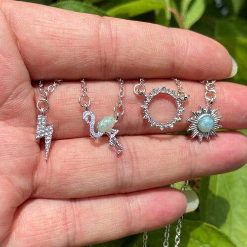 VG 6YM 2021 New Fashion Rhinestone Flamingo Lighting Pendent Necklace Silver Color Metal Necklace For Women Party Jewelry