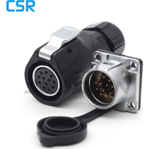 XHP20 series, 12-pin waterproof connector plug and socket, Industrial charging connector 12pin