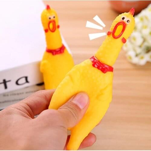 Funny Toy Chicken Party Favour Pet Dog Toy Squeeze Squeaking Screaming Dogs Safe Rubber Molar Chewing Toy