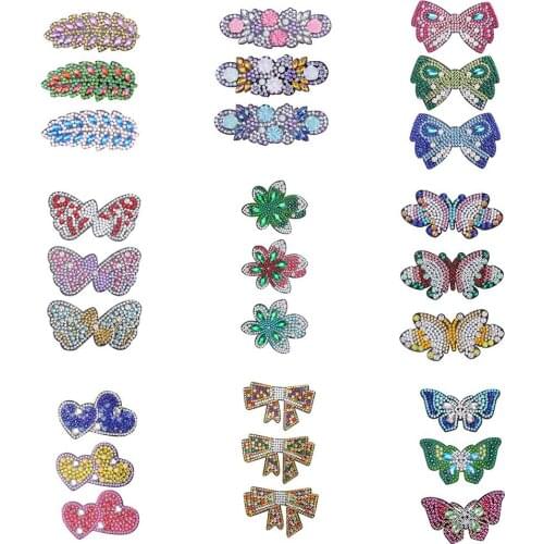 3 PCS/Set DIY Diamond Painting Hairpin Rhinestone Hair Clip DIY Special Shaped Drill Handmade Bobby Pin Hair Clip Headwear gift