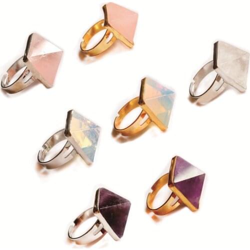 Druzy Natural Fashion Stone Opal Ring White Crystal Vintage Jewelry Gold Color Ring for Women Wedding Party Gift Free Shipping