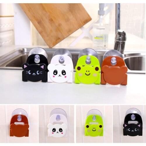 1/2/3pcs Cartoon Kitchen Suction Cup Sink Drain Rack Sponge Storage Holder Sink Soap Drainer Rack Bathroom Accessories Organizer