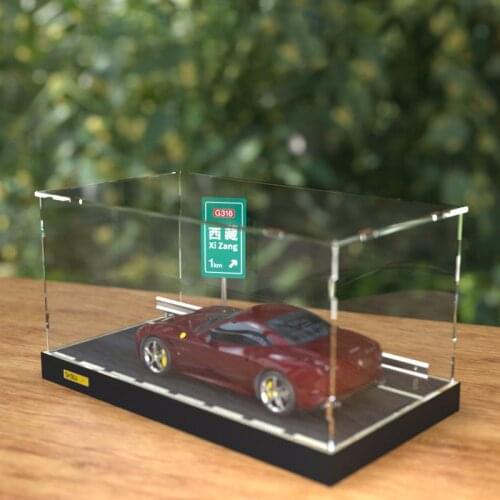 1:24 Car Model Display Box Simulation Wooden Parking Garage Toy Acrylic Dust Cover Diy Handmade Car Model Cabinet