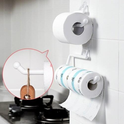 1pcs ABS Kitchen Paper Roll Holder Towel Hanger Rack Bar Cabinet Rag Hanging Holder Bathroom Organizer Shelf GRSA889