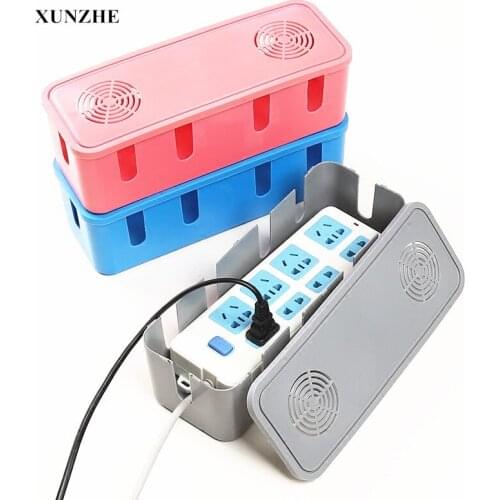 1Pcs Candy color Home Office Storage Plastic Wire Storage Box Cable Manager Organizer Box Power Line Storage Cases Junction Box
