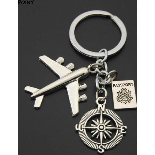 1PC Earth Airplane Keychains No Matter Where Pendant Travel Keyring Friendship Best Friend Jewelry Diy Handmade