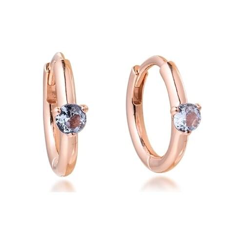 100% Real 925 Sterling Silver Light Blue Solitaire Huggie Hoop Earrings for Women Ear rings Fashion Jewelry Pendientes 2020 New