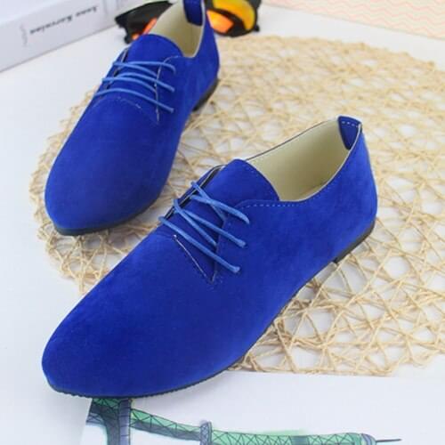 2020 New hot Candy Color Women Shoes Plus Size Flats Shoes Woman Lace-up Spring Autumn Ladies Shoes Zapatos Mujer