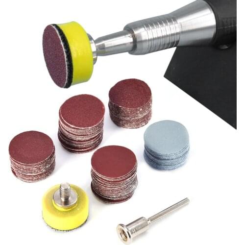 25mm 100pcs Plastic Sand Loading +1pcs 1/8 Inch Diameter Handle Refiner Plate Loop Polished Sanding Pad Sheet Sandpaper Set