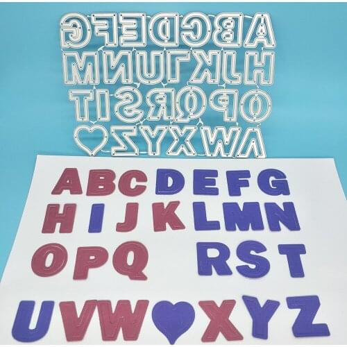 26 English letters and peach heart metal cutting molds with side-by-side scrapbook photo album decoration DIY handmade art