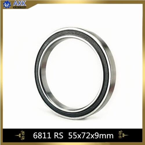 6811-2RS Bearing ABEC-1 (4PCS) 55x72x9 mm Metric Thin Section 6811 Ball Bearings 6811RS 61811RS