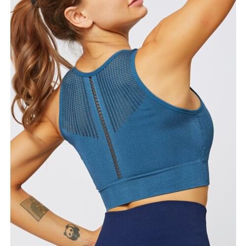 No Rims Breathable Yoga Vest Running Sports Underwear Seamless Beauty Back Shock-Proof Gathered Large Size Sports Brassiere