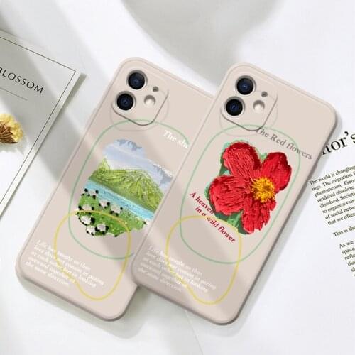 Individual Oil Painting art Phone Case For iPhone X XS XR 11 12 Pro MAX 6 7 8Plus Capa Back Covers Liquid Silica Gel Phone Cases