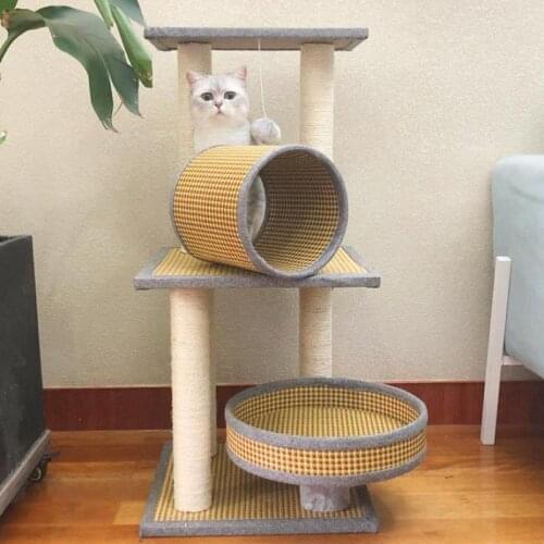 9999 Cat Climbing Frame Wooden Shelves Of The Four Seasons General Cat Litter Tree House Cat Cat Scratching Post Mat Platform