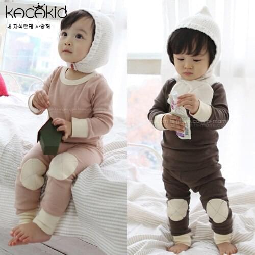 KACAKID Winter Children Boys Girl Pajama Set Cute Cotton Pullover Children Pajama Set Baby Boy Girls Set Thick Pajama Set Ka3179