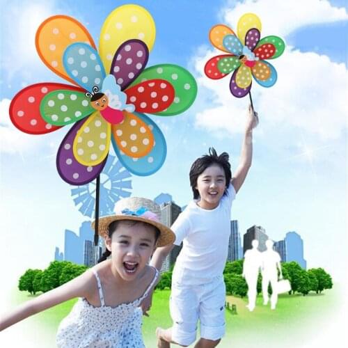 Double Layer Insect Windmill Colorful Wind Spinner Kids Toy Yard Garden Decor BX0D