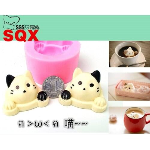 Cute cat Kitty Cake Mold Fondant Chocolate Silicone Mold Food-Grade Candy Moulds Pastry Tools marshmallow mold SQ15164