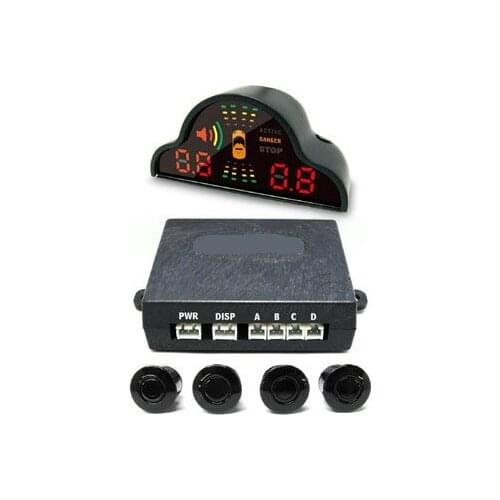 Intelligent Double LED Parking Sensors Double CPU Led display 4 radara monitor left and right detector parking alarm system