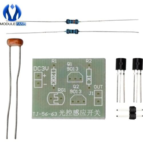 5pcs Light Control Sensor Switch DIY Kit Photosensitive Induction Switch Kits DIY Electronic Trainning Integrated Circuit Suite